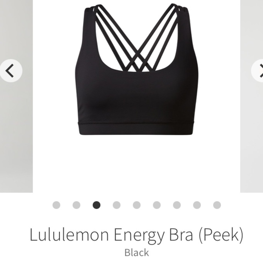 Lululemon peel energy bra -BNWT black size 6